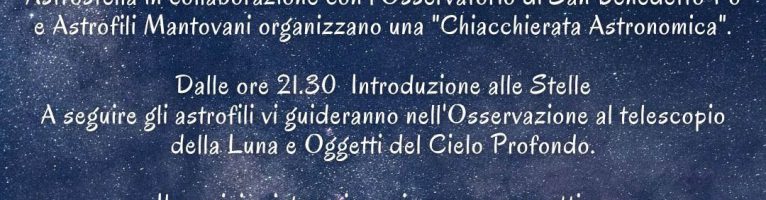 Telescopio in piazza, Volta Mantovana 8 Luglio ore 21:30