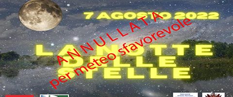 Telescopio in piazza, Ostiglia 7 Agosto ore 21:00 – evento annullato causa meteo sfavorevole